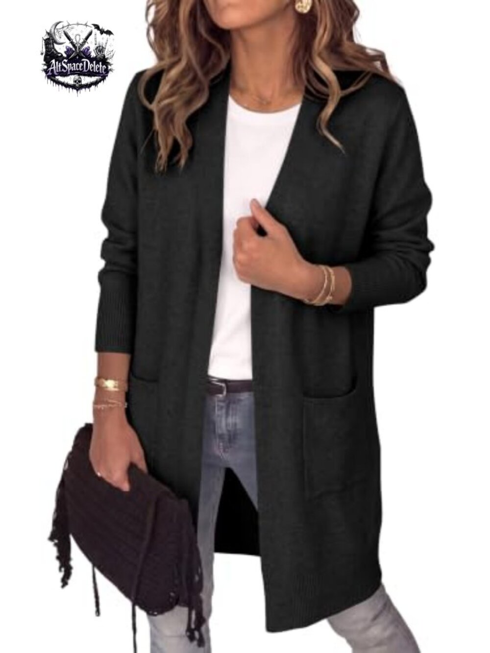 Womens Lightweight Knit Cardigan Sweater Open Front Long Sleeve